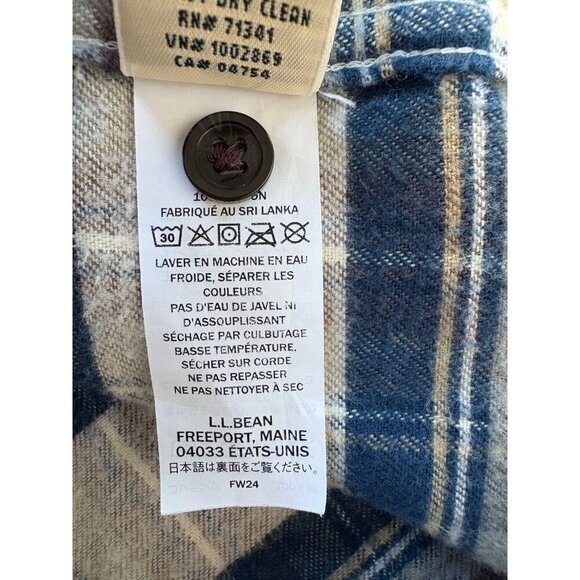 LL Bean Women's Hooded Plaid Zip-Up Shacket Size S Petite - Picture 8 of 10